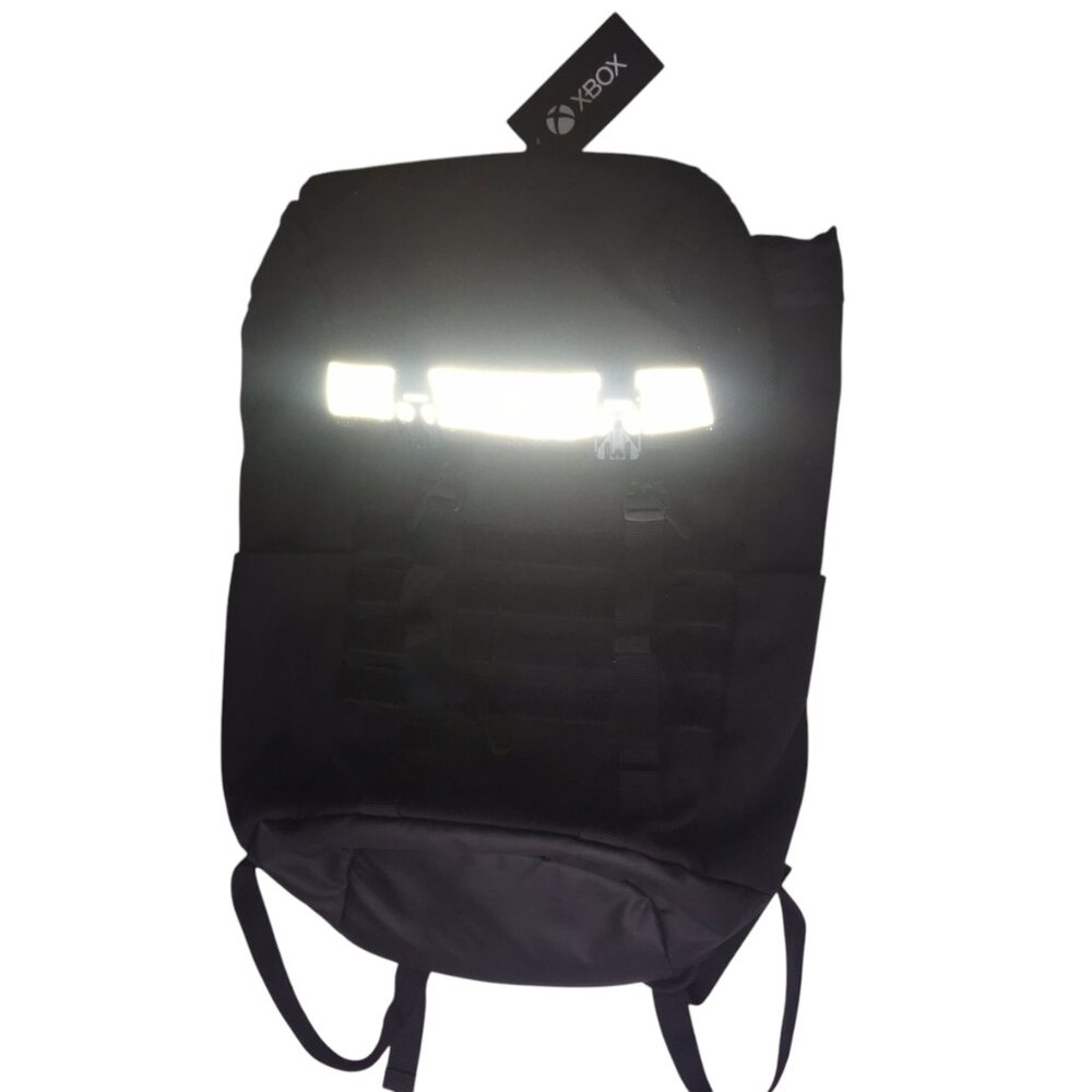 New NWT XBOX Microsoft Black Backpack.  Aurora Reflective, Pockets, Zipper